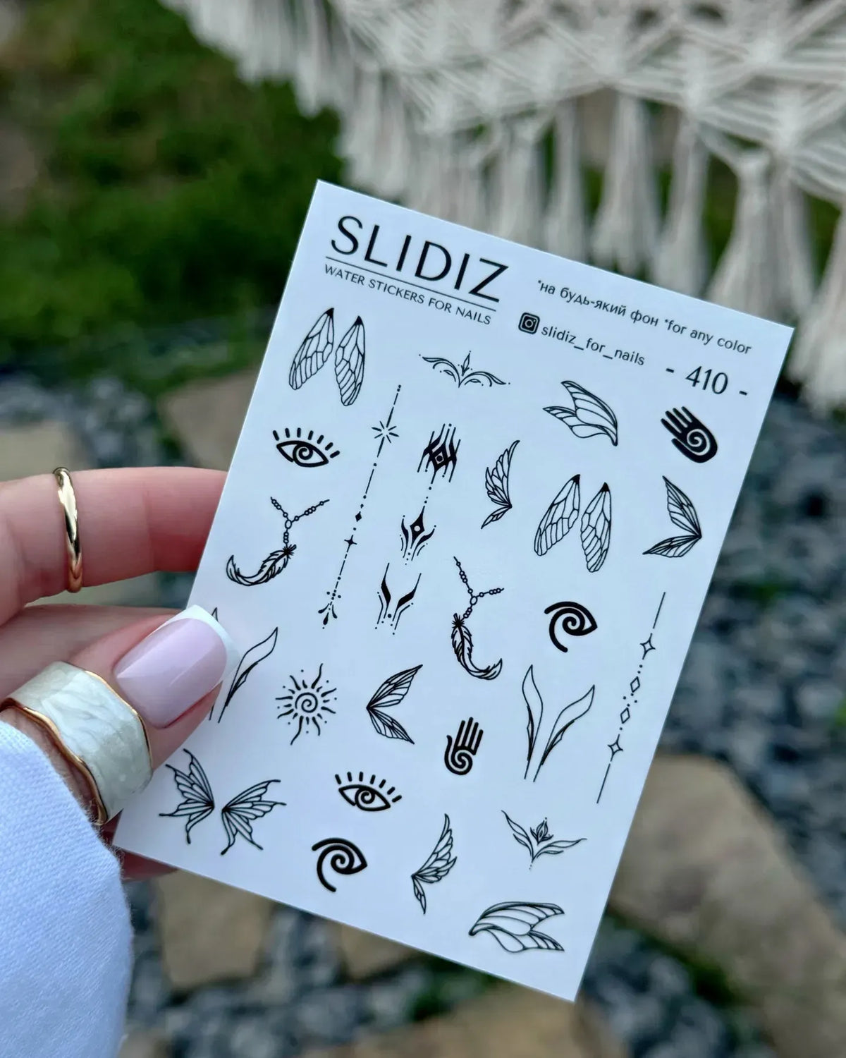 Nail slider decals on any background 410