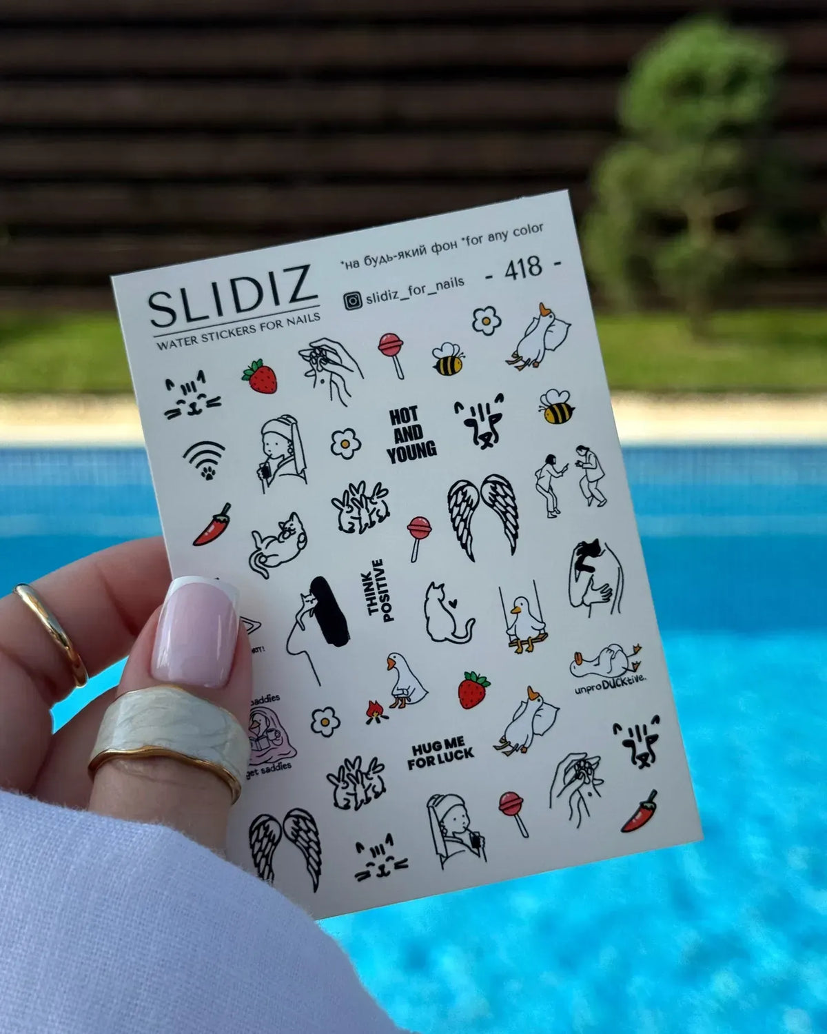 Nail slider decals on any background 418