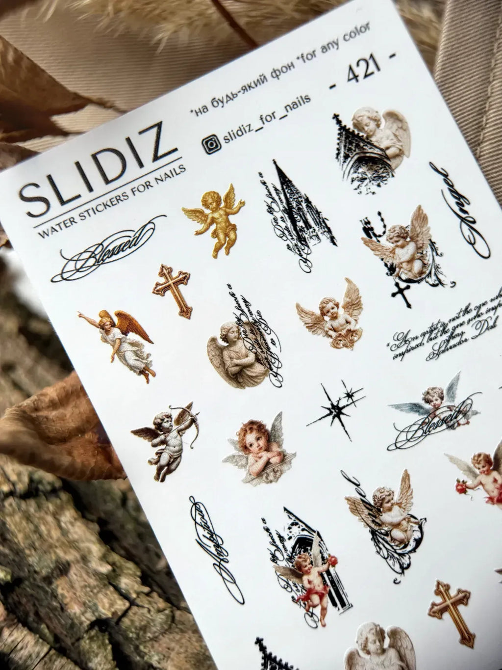 Nail slider decals on any background 421