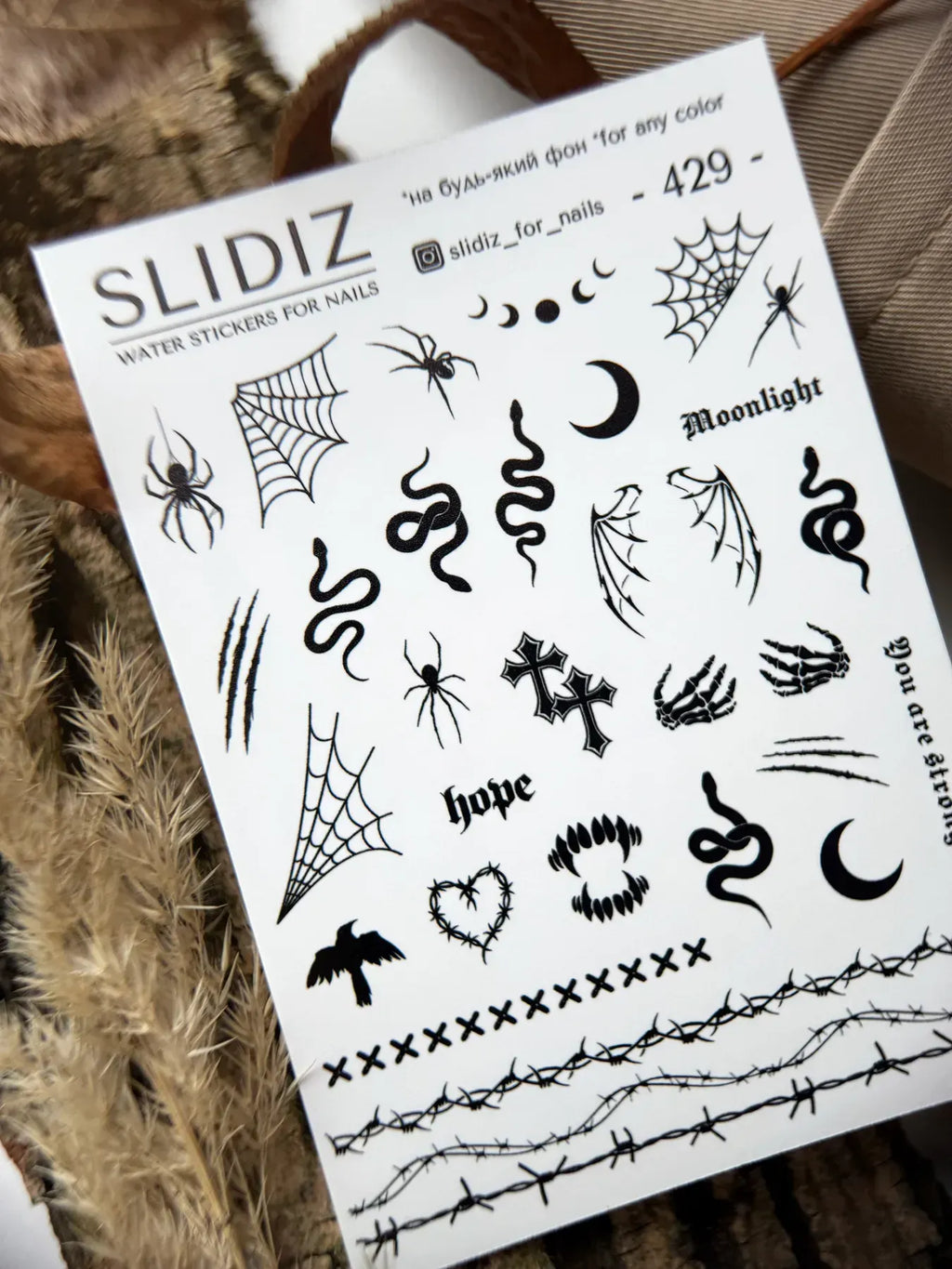 Nail slider decals on any background 429