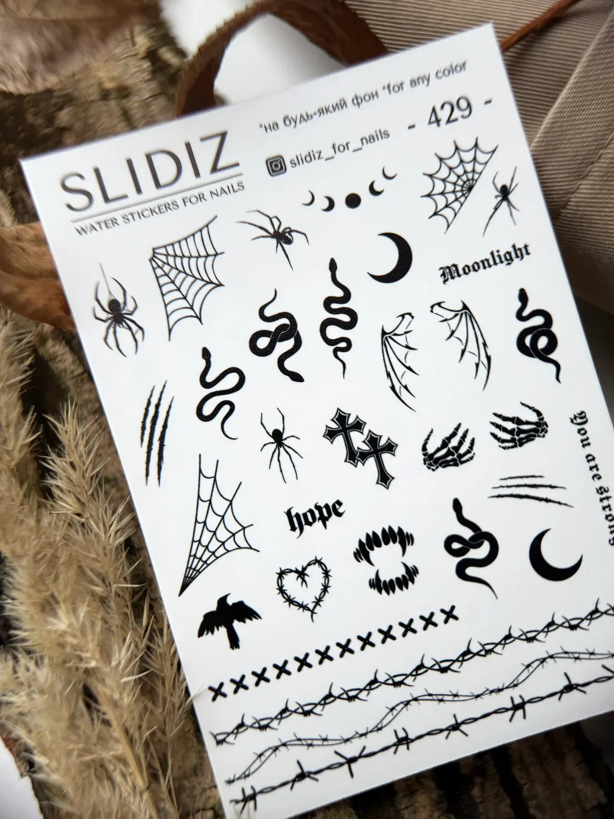 Nail slider decals on any background 429
