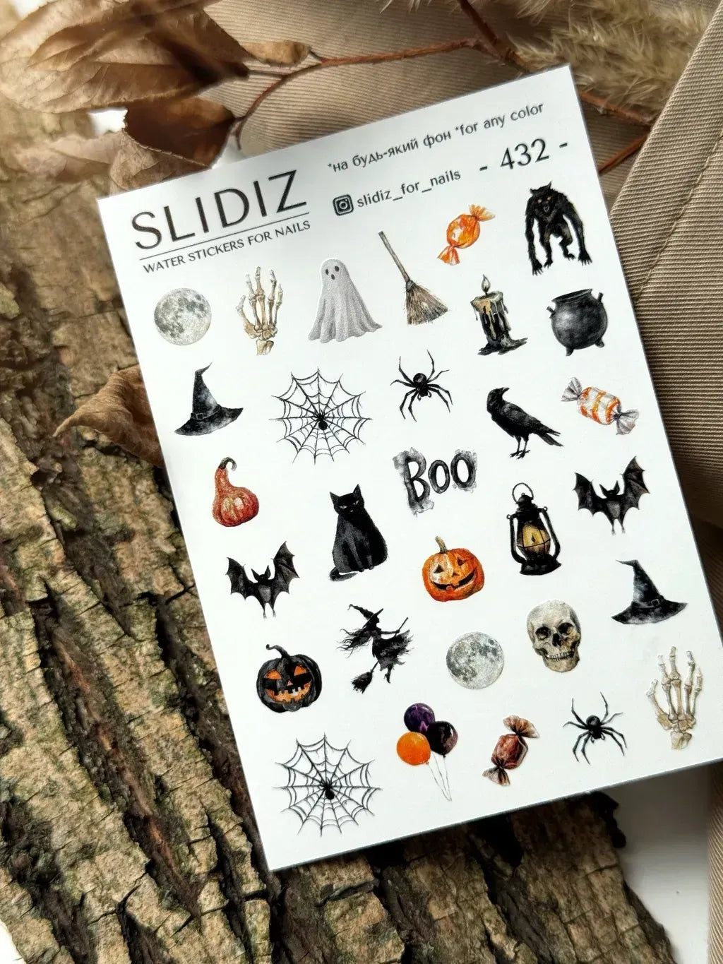 Nail slider decals on any background 432