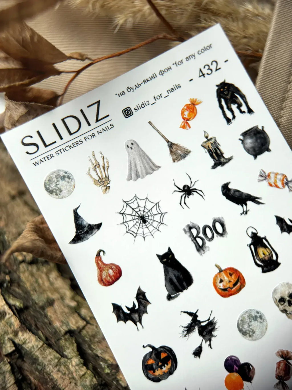 Nail slider decals on any background 432
