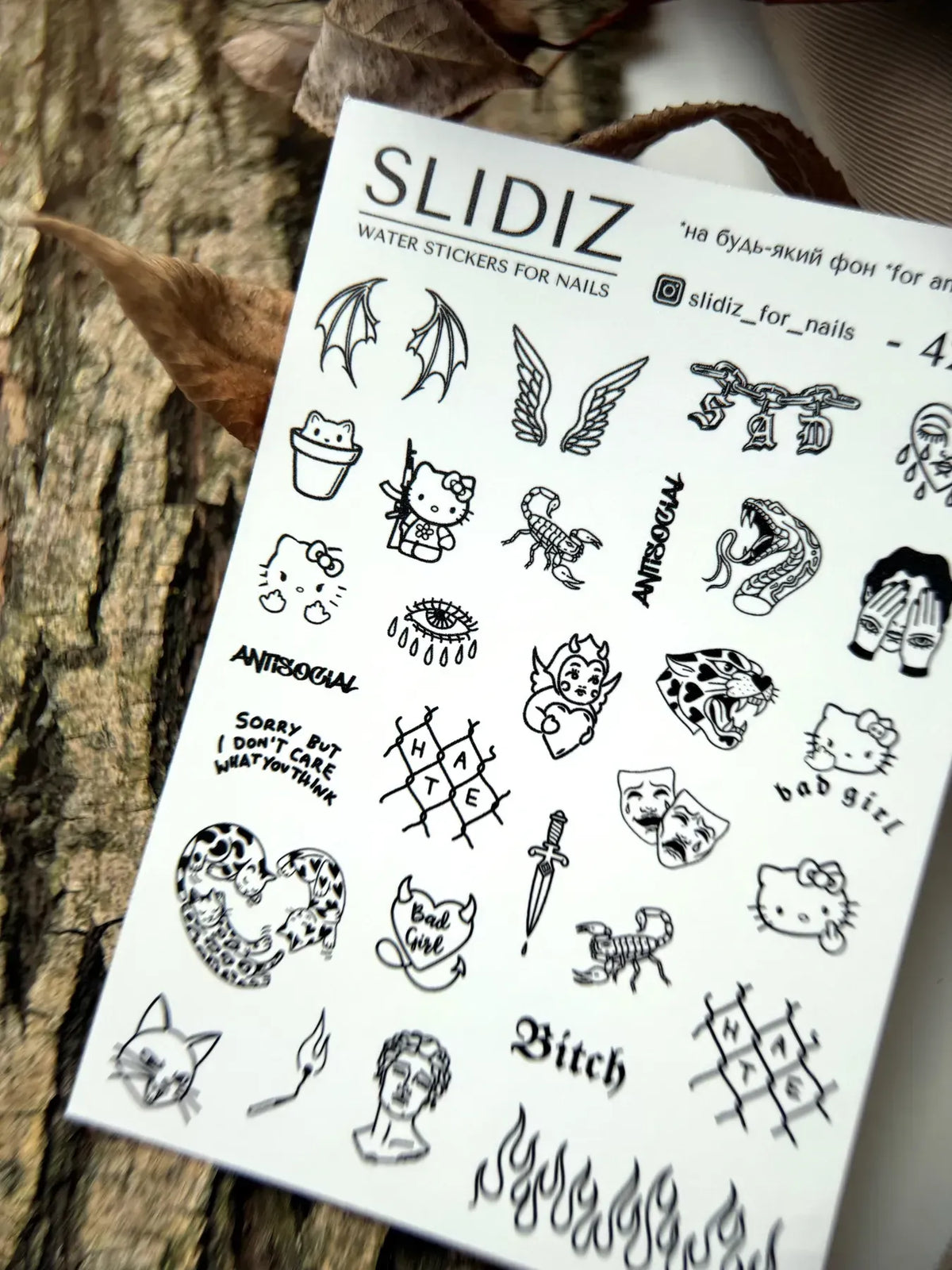 Nail slider decals on any background 427