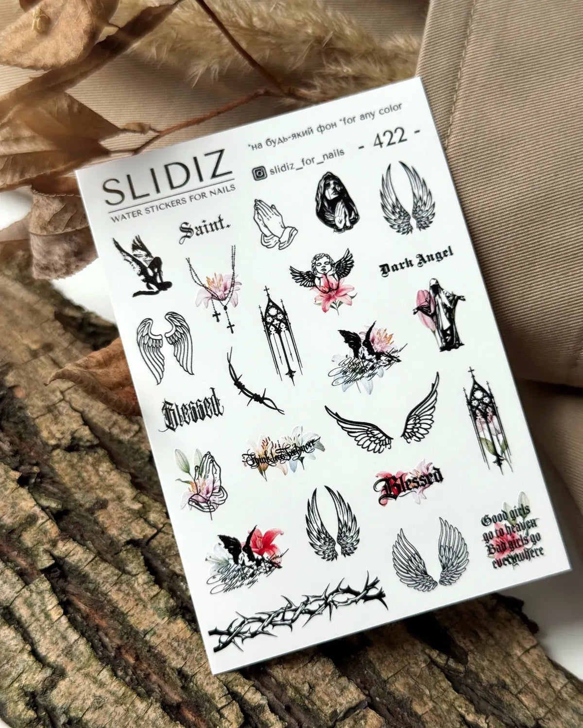 Nail slider decals on any background 422