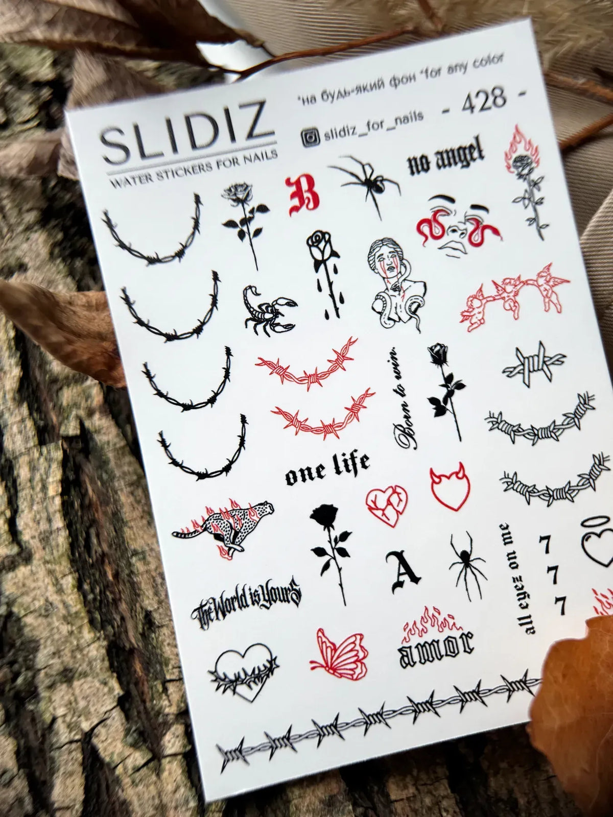Nail slider decals on any background 428