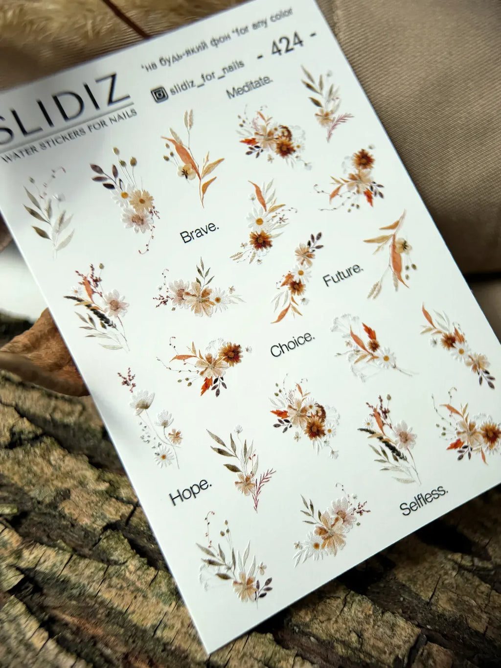 Nail slider decals on any background 424