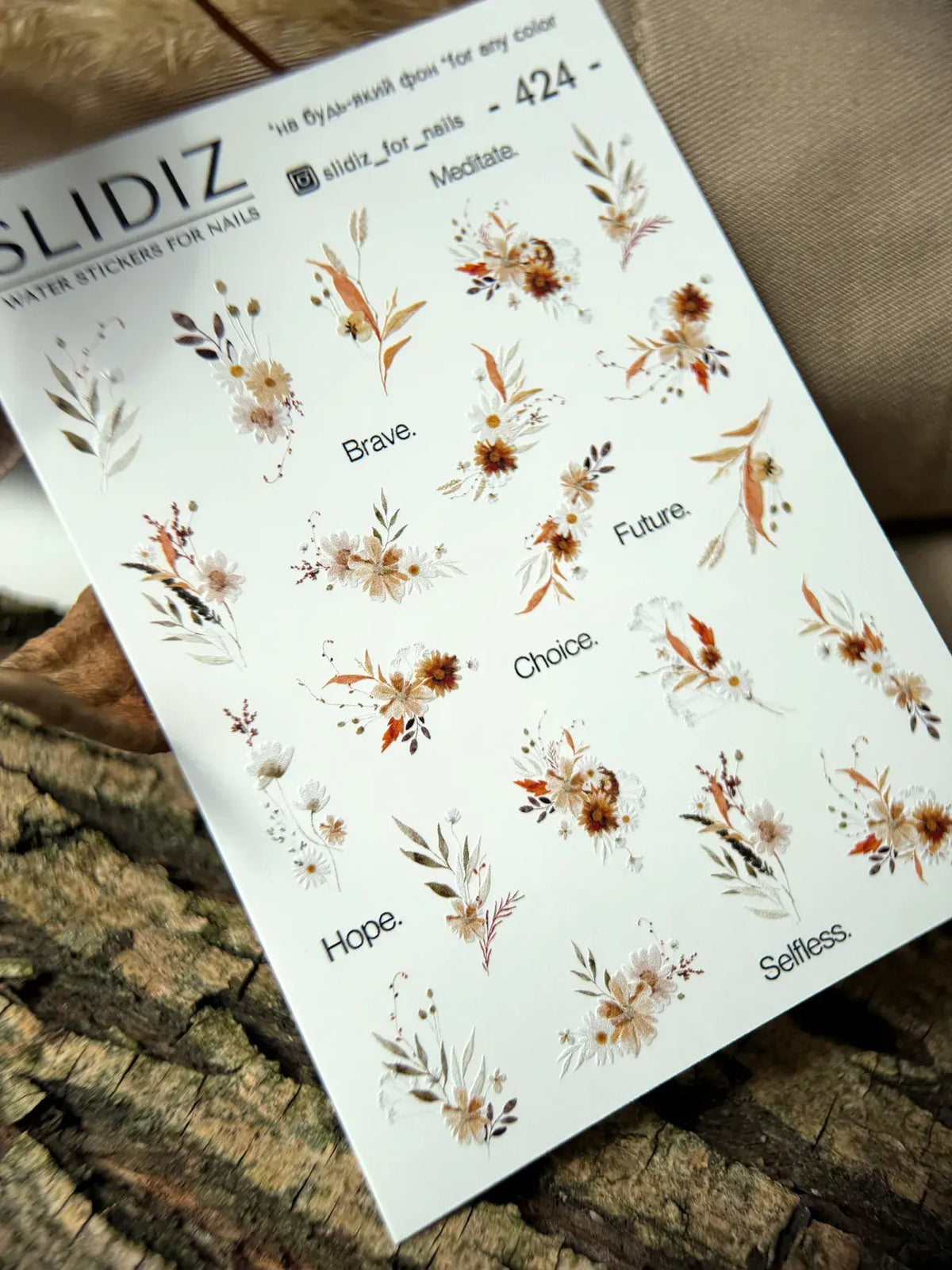 Nail slider decals on any background 424