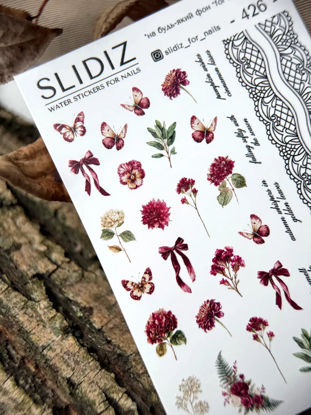 Nail slider decals on any background 426