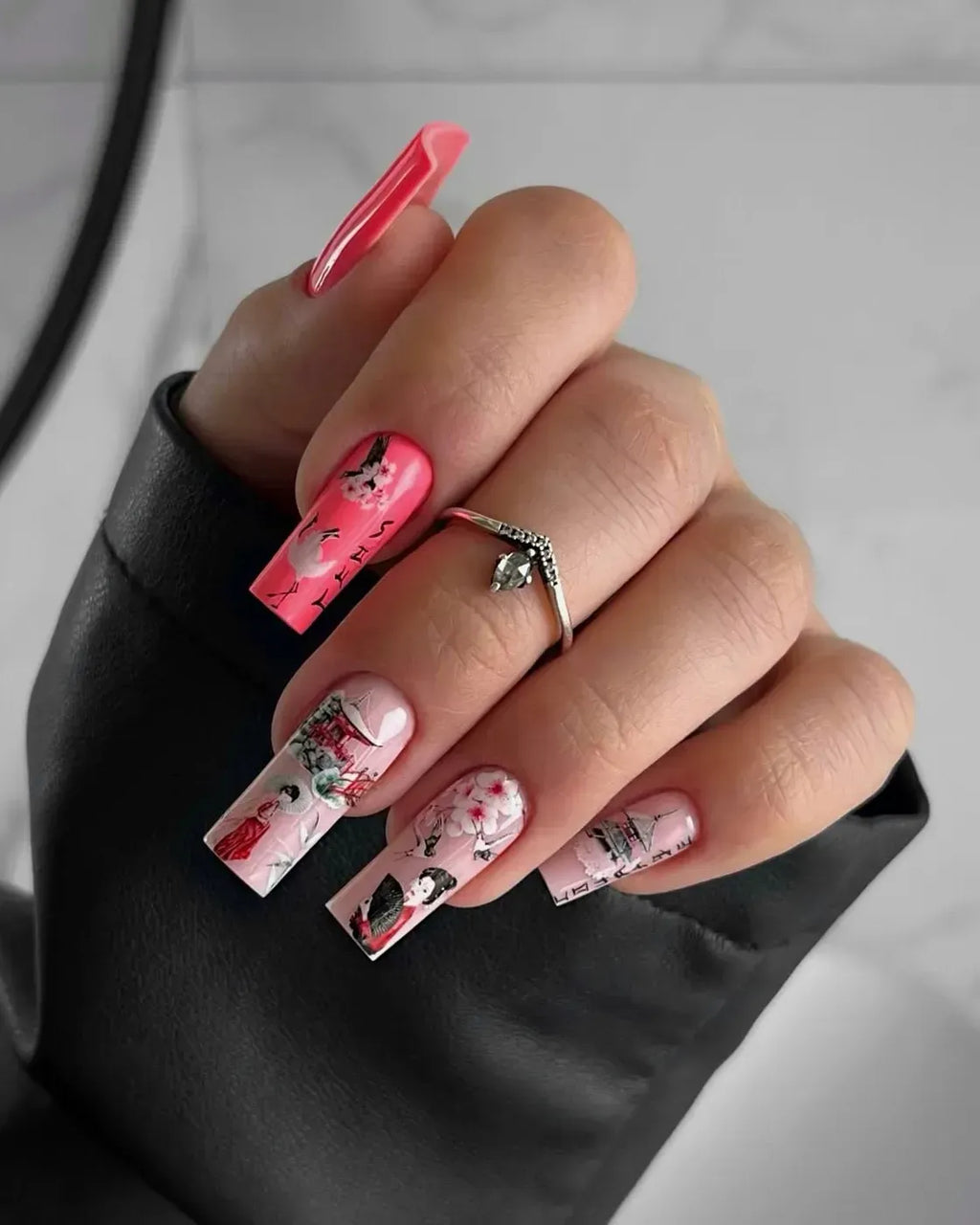 Nail slider decals on any background 050
