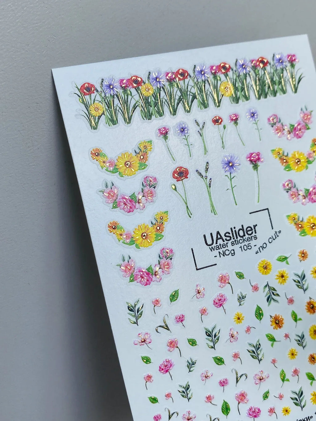 Nail slider decals with no excess film NCg_105