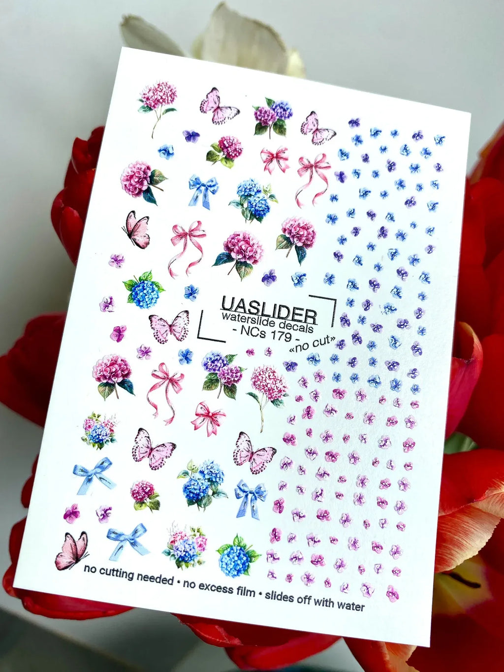 Nail slider decals with no excess film NC179