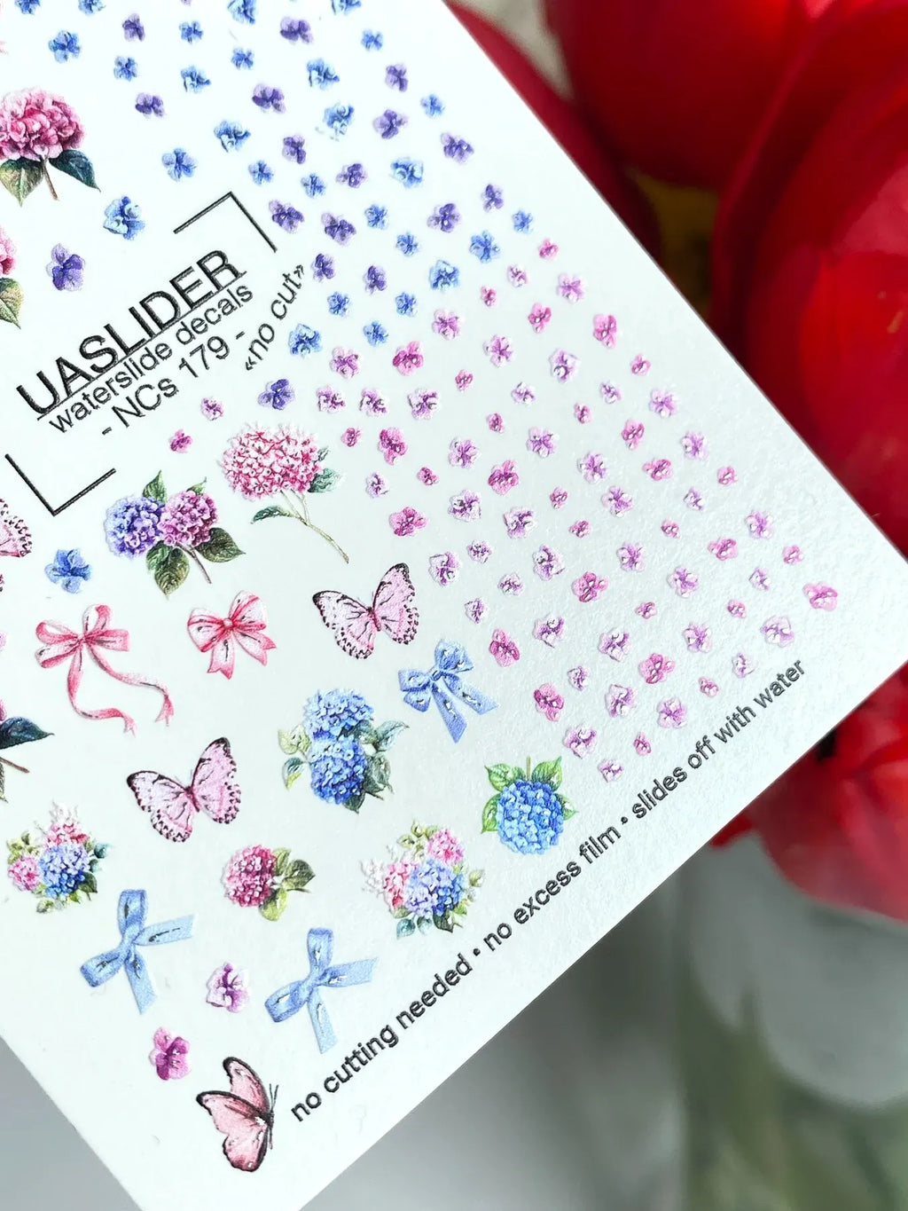 Nail slider decals with no excess film NC179