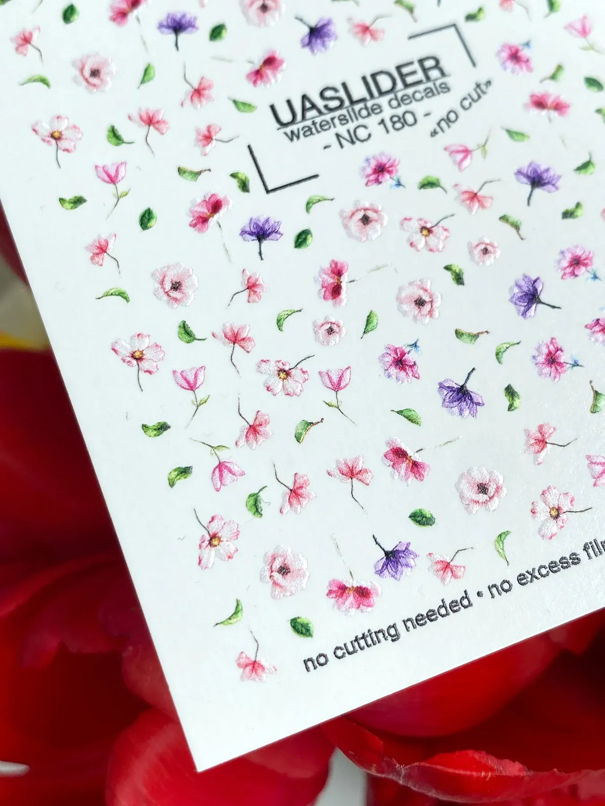 Nail slider decals with no excess film NC_180