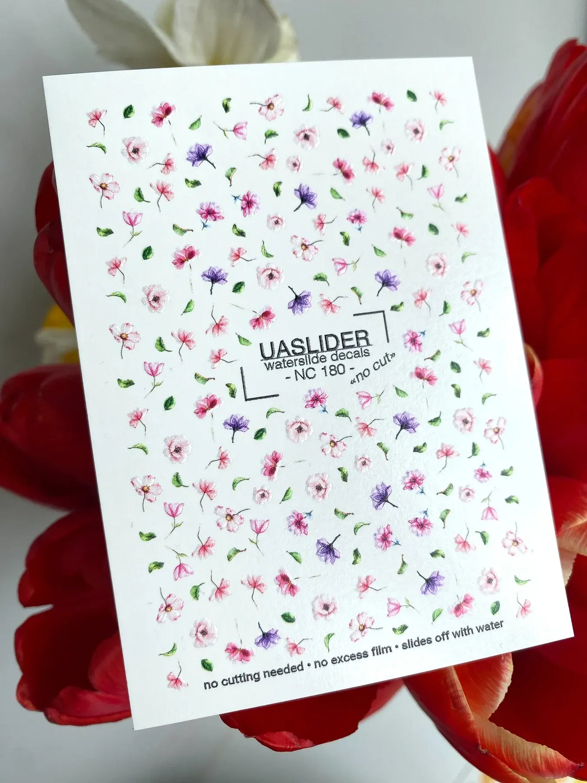 Nail slider decals with no excess film NC_180