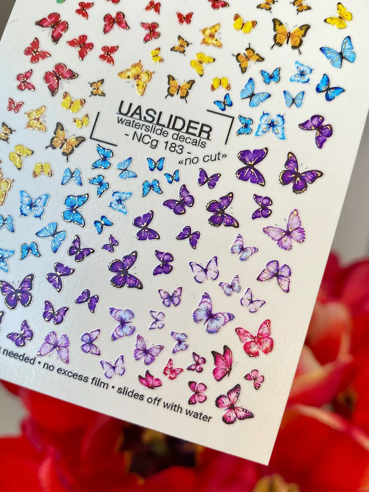 Nail slider decals with no excess film NC_183
