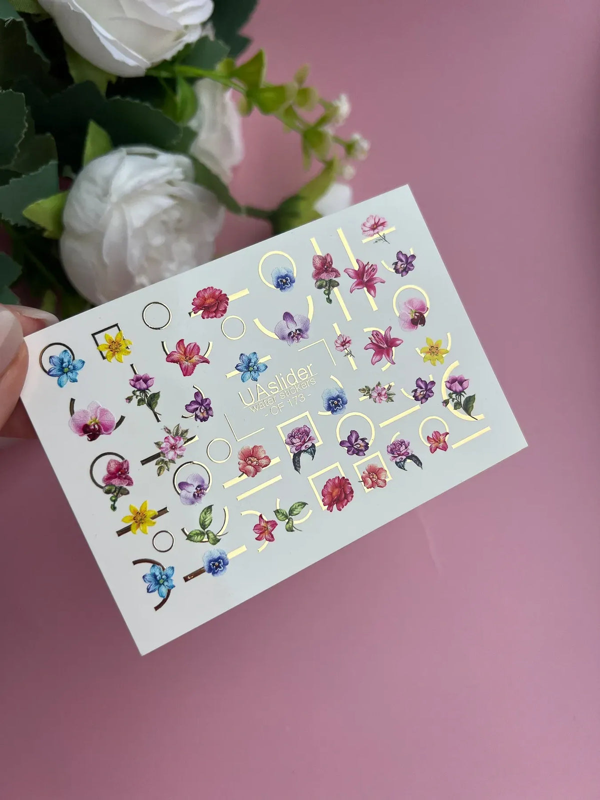 Foil Nail slider decals on any background CF_173