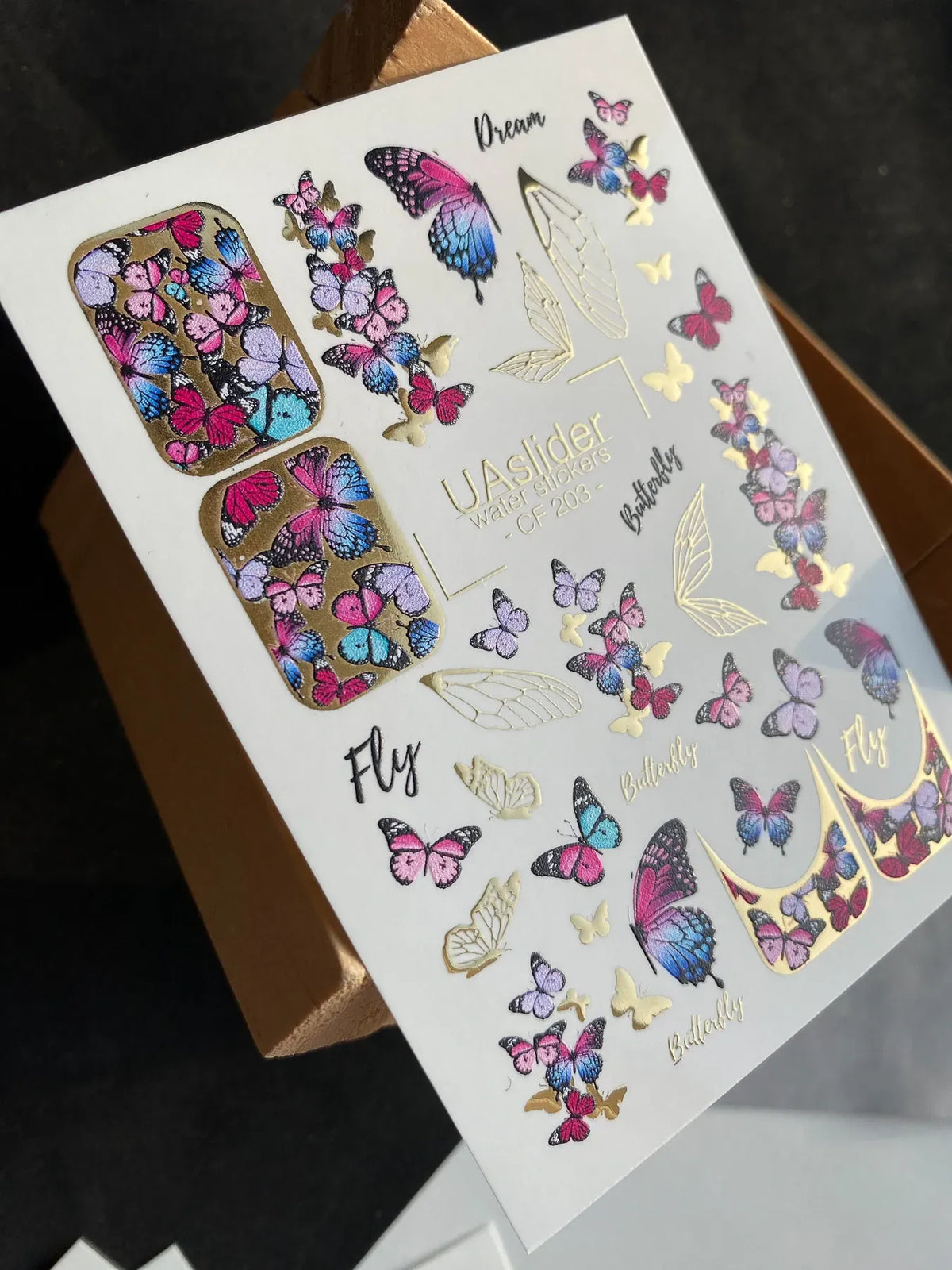 Foil Nail slider decals on any background CF_203